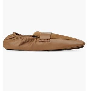 Lafayette Soft Leather 148 New York Laura Flat Cadet Khaki Eu 38 US 8 $498